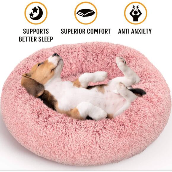 NEW Active Pets Calming Anti-Anxiety Round Dark Grey Donut Dog Bed Small - Picture 3 of 9
